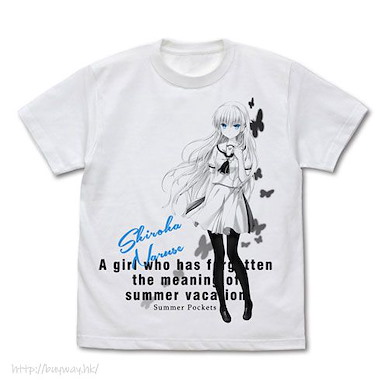 Summer Pockets (加大)「鳴瀨白羽」白色 T-Shirt Shiroha Naruse T-Shirt /WHITE-XL【Summer Pockets】