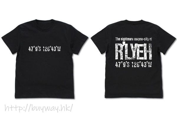 克蘇魯神話 : 日版 (細碼)「米斯卡托尼克大學」購買部 R'LYEH 黑色 T-Shirt