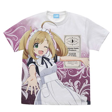 偶像大師 灰姑娘女孩 (加大)「佐藤心」Cure Maid Café 合作 全彩 白色 T-Shirt Shin Sato Full Graphic T-Shirt Cure Maid Cafe /WHITE-XL【The Idolm@ster Cinderella Girls】