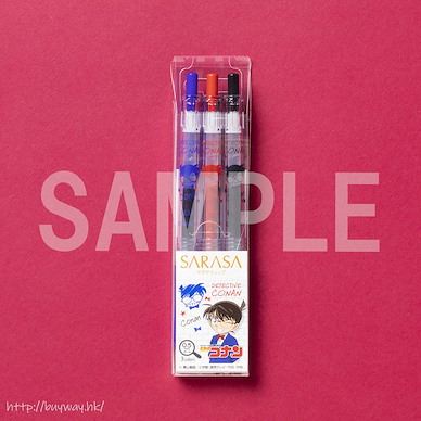 名偵探柯南 「江戶川柯南」(藍 + 紅 + 黑) SARASA Clip 0.5mm 彩色原子筆 (3 個入) SARASA Clip 0.5mm Color Ballpoint Pen Edogawa Conan【Detective Conan】