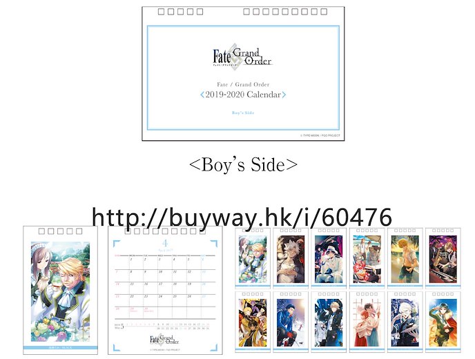 Fate系列 : 日版 「Boy's Side」2019 日曆 Fate/Grand Order AnimeJapan2019