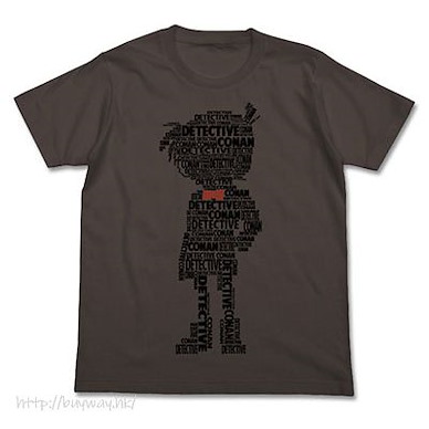 名偵探柯南 (細碼)「江戶川柯南」剪影 暗黑 T-Shirt Conan Silhouette T-Shirt /CHARCOAL- S【Detective Conan】
