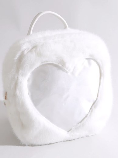 周邊配件 WEGO毛毛背囊痛袋 - 白色 WEGO Heart Window Fur Backpack WHITE【Boutique Accessories】