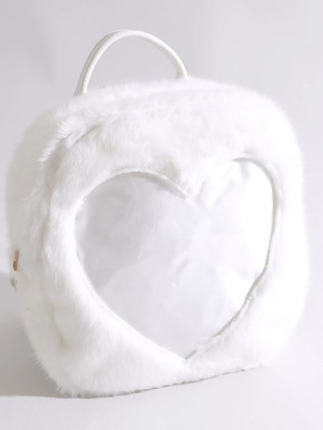 周邊配件 WEGO毛毛背囊痛袋 - 白色 WEGO Heart Window Fur Backpack WHITE【Boutique Accessories】
