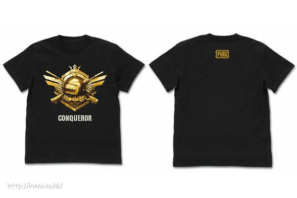 絕地求生 : 日版 (細碼)「PUBG」征服者 黑色 T-Shirt