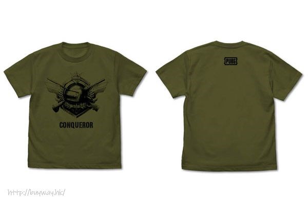 絕地求生 : 日版 (細碼)「PUBG」征服者 墨綠色 T-Shirt
