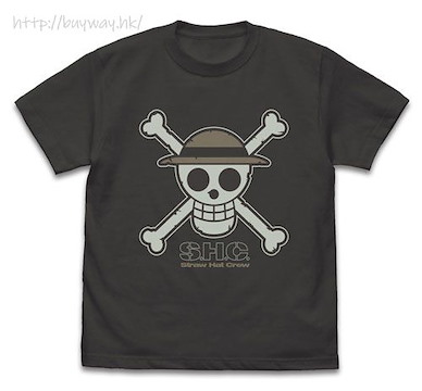 海賊王 (中碼)「草帽海賊團」夜光 墨黑色 T-Shirt Straw Hat Skull Glow-in-the-Dark T-Shirt /SUMI-M【One Piece】