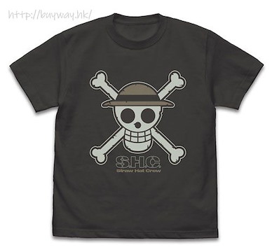 海賊王 (加大)「草帽海賊團」夜光 墨黑色 T-Shirt Straw Hat Skull Glow-in-the-Dark T-Shirt /SUMI-XL【One Piece】