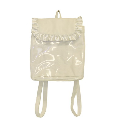 周邊配件 彷皮花邊背囊痛袋 - 白色 A4 Size PV Leather 2way Tote Bag White【Boutique Accessories】