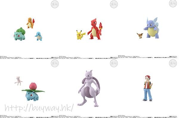 寵物小精靈系列 : 日版 1/20「Red」與精靈們 Pokemon Scale World Kanto 盒玩 (10 個入)
