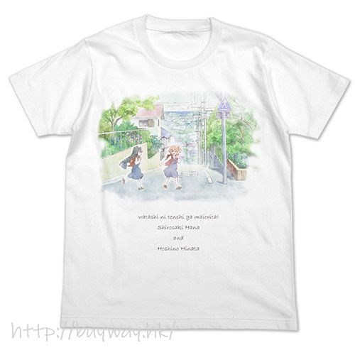 天使降臨到我身邊！ : 日版 (細碼)「白咲花 + 星野日向」白色 T-Shirt