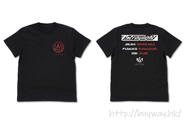 偶像大師 閃耀色彩 : 日版 (細碼)「283 Production」Stray Light 黑色 T-Shirt