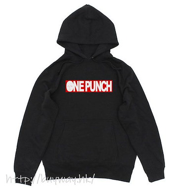 一拳超人 (加大)「埼玉」ONE PUNCH 黑色 連帽衫 ONE PUNCH Logo Pullover Hoodie /BLACK-XL【One-Punch Man】