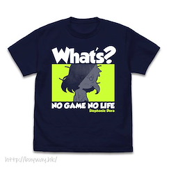 遊戲人生 (大碼)「史蒂芬妮」What's? 深藍色 T-Shirt Steph's What's? T-Shirt /NAVY-L【No Game No Life】