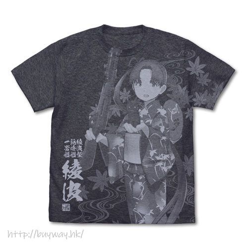 艦隊collection 艦colle 日版 中碼 綾波 夏祭浴衣mode 深灰藍色t Shirt Buyway Hk