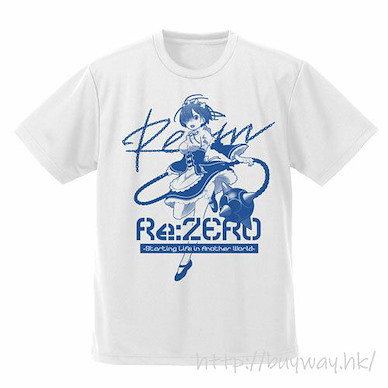 Re：從零開始的異世界生活 (細碼)「雷姆」流星錘 吸汗快乾 白色 T-Shirt Rem & Morning Star Dry T-Shirt /WHITE-S【Re:Zero】
