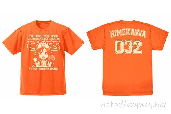 偶像大師 灰姑娘女孩 : 日版 (中碼)「姫川友紀」吸汗快乾 橙色 T-Shirt