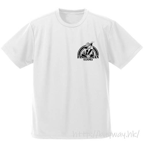 天才小釣手 : 日版 (大碼) 釣大魚 吸汗快乾 白色 T-Shirt