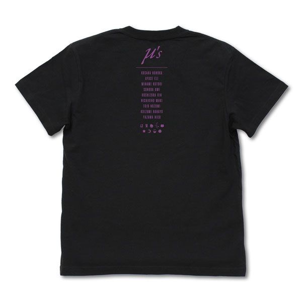 LoveLive! 明星學生妹 : 日版 (中碼)「μ's」霓虹燈 Style 黑色 T-Shirt
