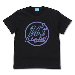 LoveLive! 明星學生妹 (加大)「μ's」霓虹燈 Style 黑色 T-Shirt μ’s Neon Sign Logo T-Shirt /BLACK-XL【Love Live! School Idol Project】