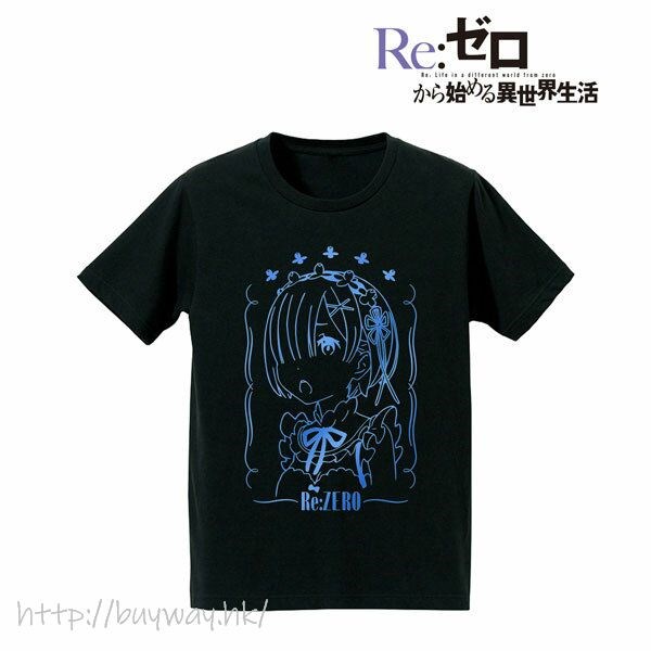 Re：從零開始的異世界生活 : 日版 (加大)「雷姆」燙箔印花 黑色 女裝 T-Shirt
