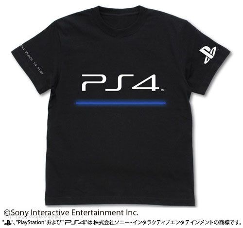 PlayStation : 日版 (中碼)「PS4」黑色 T-Shirt