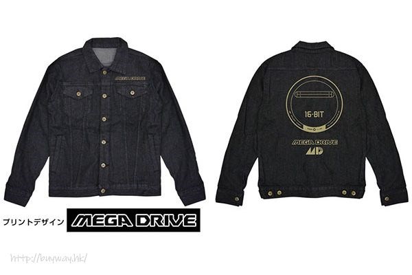 Mega Drive : 日版 (中碼)「MEGA DRIVE」黑色 牛仔 外套
