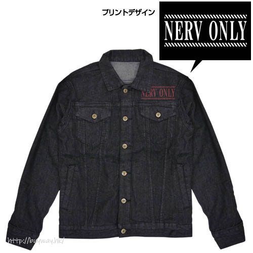新世紀福音戰士 : 日版 (大碼)「NERV」黑色 牛仔 外套