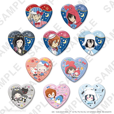 文豪 Stray Dogs Sanrio Characters 心形徽章 (10 個入) Sanrio Characters Heart Can Badge (10 Pieces)【Bungo Stray Dogs】