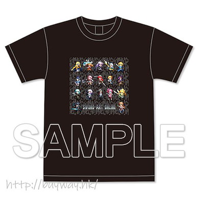 刀劍神域系列 (中碼) 像素風格圖案 黑色 T-Shirt Sword Art Online Game Dot Full Color T-Shirt (M Size)【Sword Art Online Series】