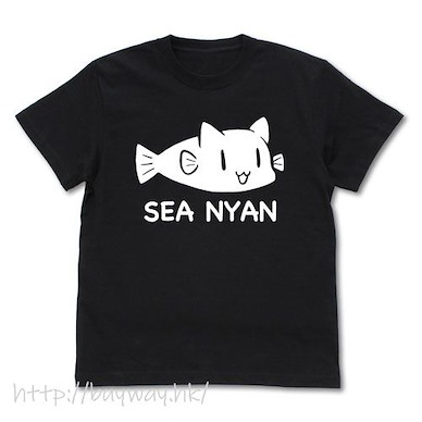 SLOW LOOP-女孩的釣魚慢活- (中碼)「SEA NYAN」黑色 T-Shirt Sea Nyan T-Shirt /BLACK-M【SLOW LOOP】