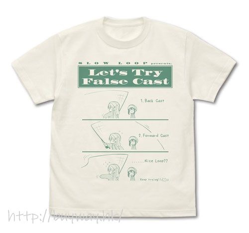 SLOW LOOP-女孩的釣魚慢活- : 日版 (大碼)「海凪小春」小春のフォルスキャスト 香草白 T-Shirt