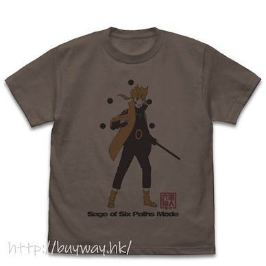 火影忍者系列 (細碼)「漩渦鳴人」六道仙人 暗黑 T-Shirt Six Paths Sage Mode Naruto T-Shirt /CHARCOAL-S【Naruto】