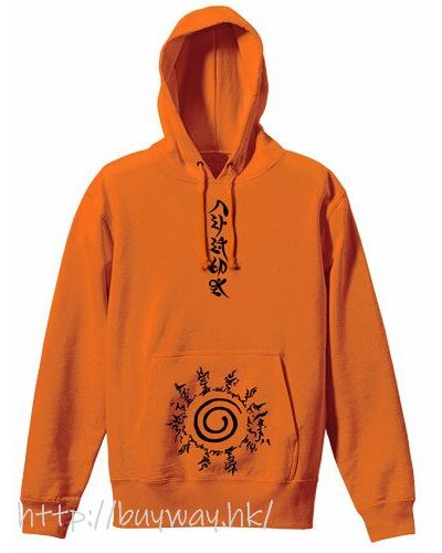 火影忍者系列 : 日版 (細碼)「九尾」八卦の封印式 橙色 連帽衫