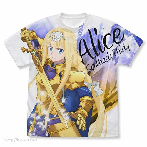 刀劍神域系列 : 日版 (中碼)「愛麗絲」整合騎士 全彩 白色 T-Shirt