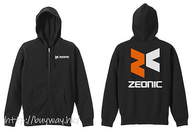 機動戰士高達系列 (大碼)「ZEONIC企業」黑色 連帽拉鏈外套 ZEONIC Zip Hoodie /BLACK-L【Mobile Suit Gundam Series】