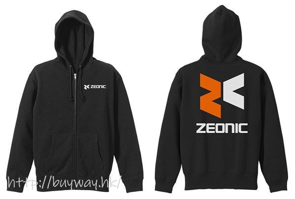 機動戰士高達系列 : 日版 (細碼)「ZEONIC企業」黑色 連帽拉鏈外套