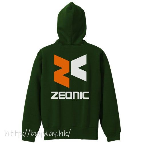 機動戰士高達系列 : 日版 (中碼)「ZEONIC企業」常苔蘚綠 連帽拉鏈外套