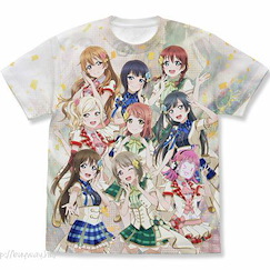 LoveLive! 虹咲學園校園偶像同好會 (中碼) 全彩 白色 T-Shirt Full Graphic T-Shirt /WHITE-M【Love Live! Nijigasaki Academy School Idol Club】