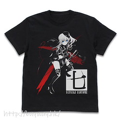 戰×戀 : 日版 (大碼)「早乙女七樹」黑色 T-Shirt