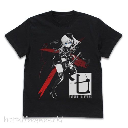 戰×戀 : 日版 (加大)「早乙女七樹」黑色 T-Shirt