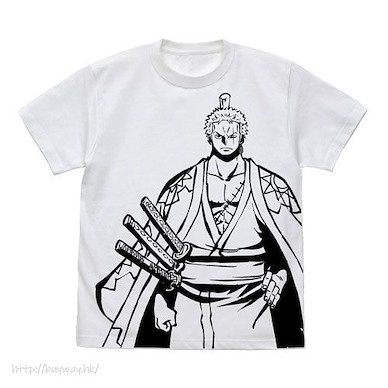 海賊王 (中碼)「卓洛」十郎 白色 T-Shirt Zorojuurou All Print T-Shirt /WHITE-M【One Piece】