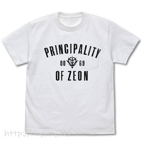 機動戰士高達系列 : 日版 (中碼)「Principality of Zeon」白色 T-Shirt