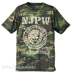新日本職業摔角 : 日版 (細碼)「NJPW」獅子標誌 迷彩綠 T-Shirt
