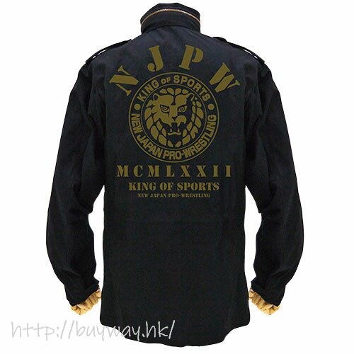 新日本職業摔角 : 日版 (中碼)「NJPW」獅子標誌 M-65 黑色 外套