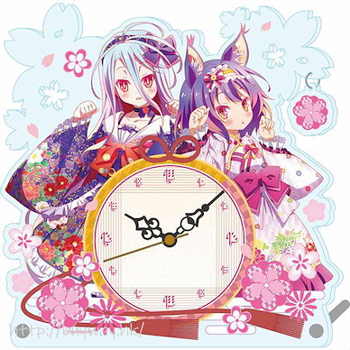 遊戲人生 「白 + 初瀨伊綱」和式 Lolita Ver. 亞克力座枱鐘 Japanese Lolita ver. Acrylic Clock【No Game No Life】