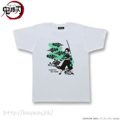 鬼滅之刃 (細碼)「竈門炭治郎」白色 T-Shirt T-Shirt Kamado Tanjiro Pattern (S Size)【Demon Slayer: Kimetsu no Yaiba】
