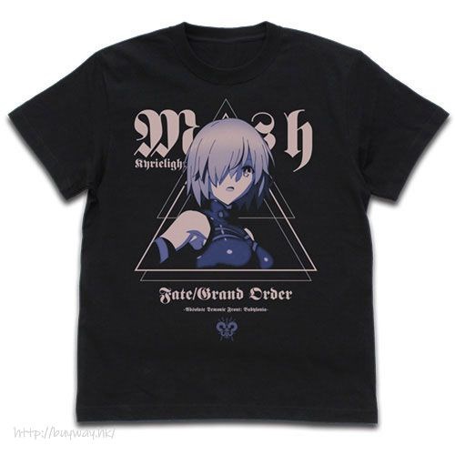 Fate系列 : 日版 (大碼)「Shielder (Mash Kyrielight)」黑色 T-Shirt