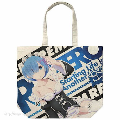 Re：從零開始的異世界生活 「雷姆」米白 大容量 手提袋 Rem DokiDoki Full Graphic Large Tote Bag /NATURAL【Re:Zero】