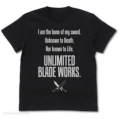Fate系列 : 日版 (中碼) 劇場版「Fate/stay night [Heaven's Feel]」Unlimited Blade Works Ver. 2.0 黑色 T-Shirt